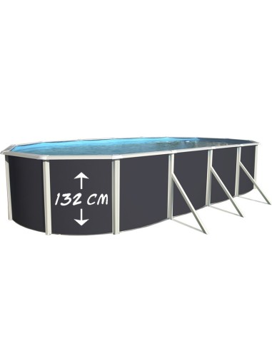 Piscinas Desmontables Grandes Ovaladas ANTRACITA PRESTIGIO 132