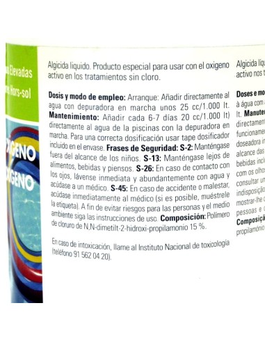 ALGICIDA Líquido 500 ml.