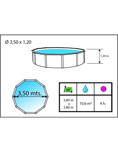 Piscina Desmontable Circular PIEDRA GRIS
