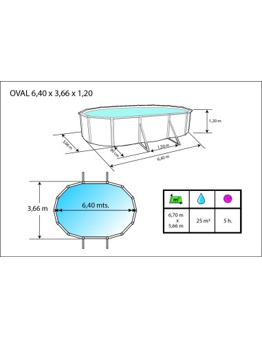 Piscina Desmontable Ovalada OCÉANO